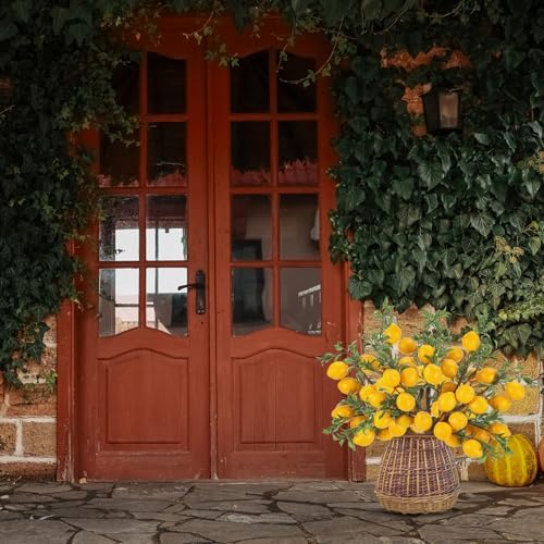 Giegxin 15 Pcs Artificial Lemon Branch Decor