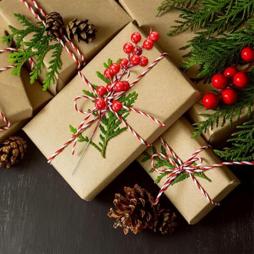 Auelstau 35 Pack Artificial Red Berry Decorations
