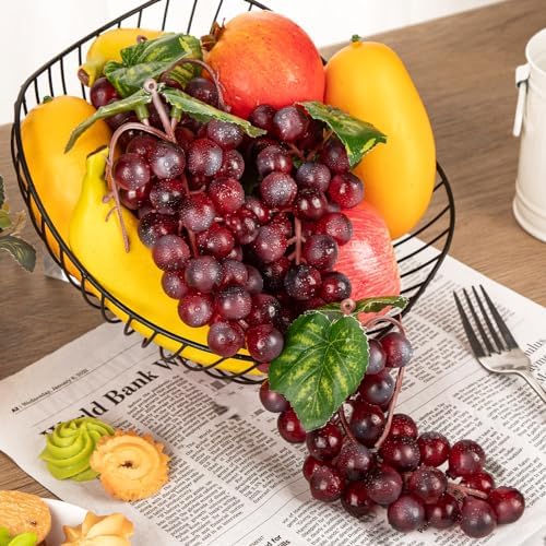 CLESDF Artificial Red Grapes 4 Bunches Wedding Party Decor