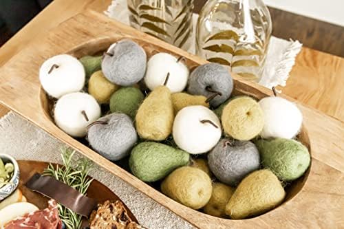 Mud Pie Gray Felt Apple Decor