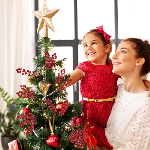 35 Pack Artificial Red Berry Stems for Christmas Decor