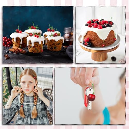 50Pcs Artificial Cherries Lifelike Decor Photography Prop