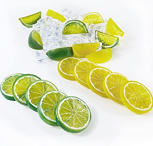 60PCS Artificial Lemon Slices Blocks and Fake Ice Cubes 1