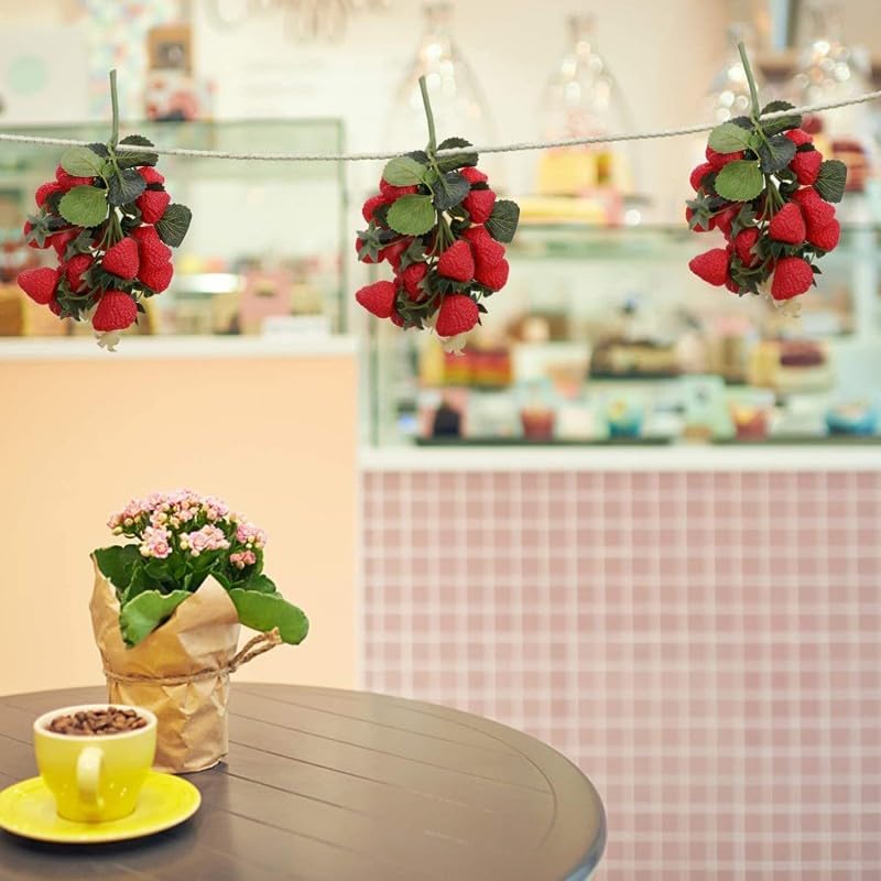 117 Inch Artificial Strawberries Decor 2 Bunches