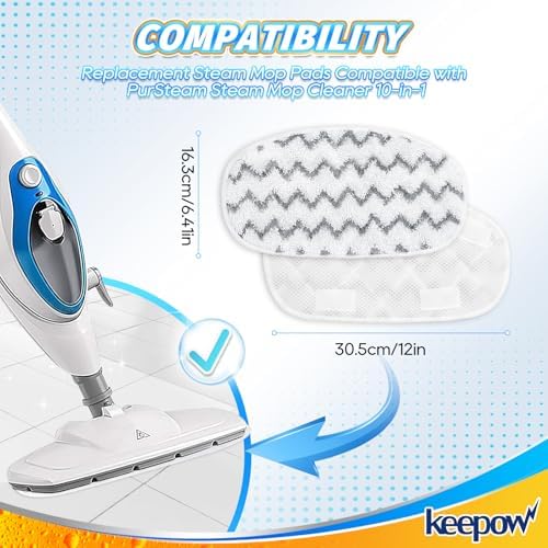 KEEPOW Steam Mop Pads for PurSteam and ThermaPro 211 4 Pack 1