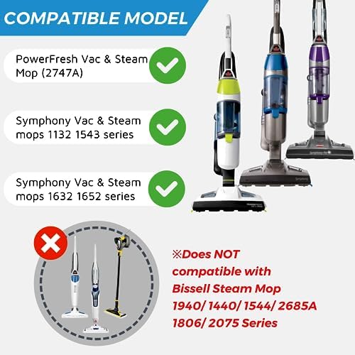 Flammi 1252 Vac Steam Mop Pad 4 Pack