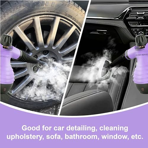 Comforday Multi-Purpose Handheld Steam Cleaner with 9-Piece Set - Purple