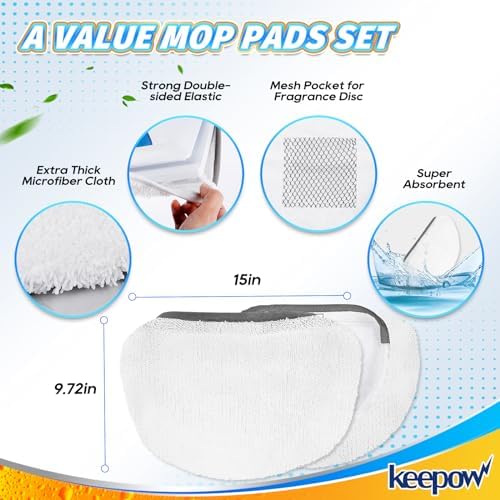 KEEPOW 5 Pack Steam Mop Pads for Bissell PowerFresh 1940 Series