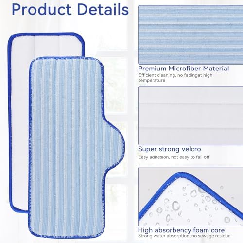 Steam Mop Pads for Dupray Neat Steam Cleaner - 12 Pack Reusable
