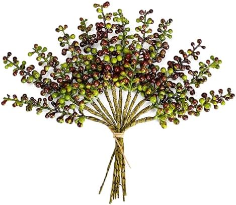 Marooma Simulated Berry Branches 12 Pcs Artificial Decor