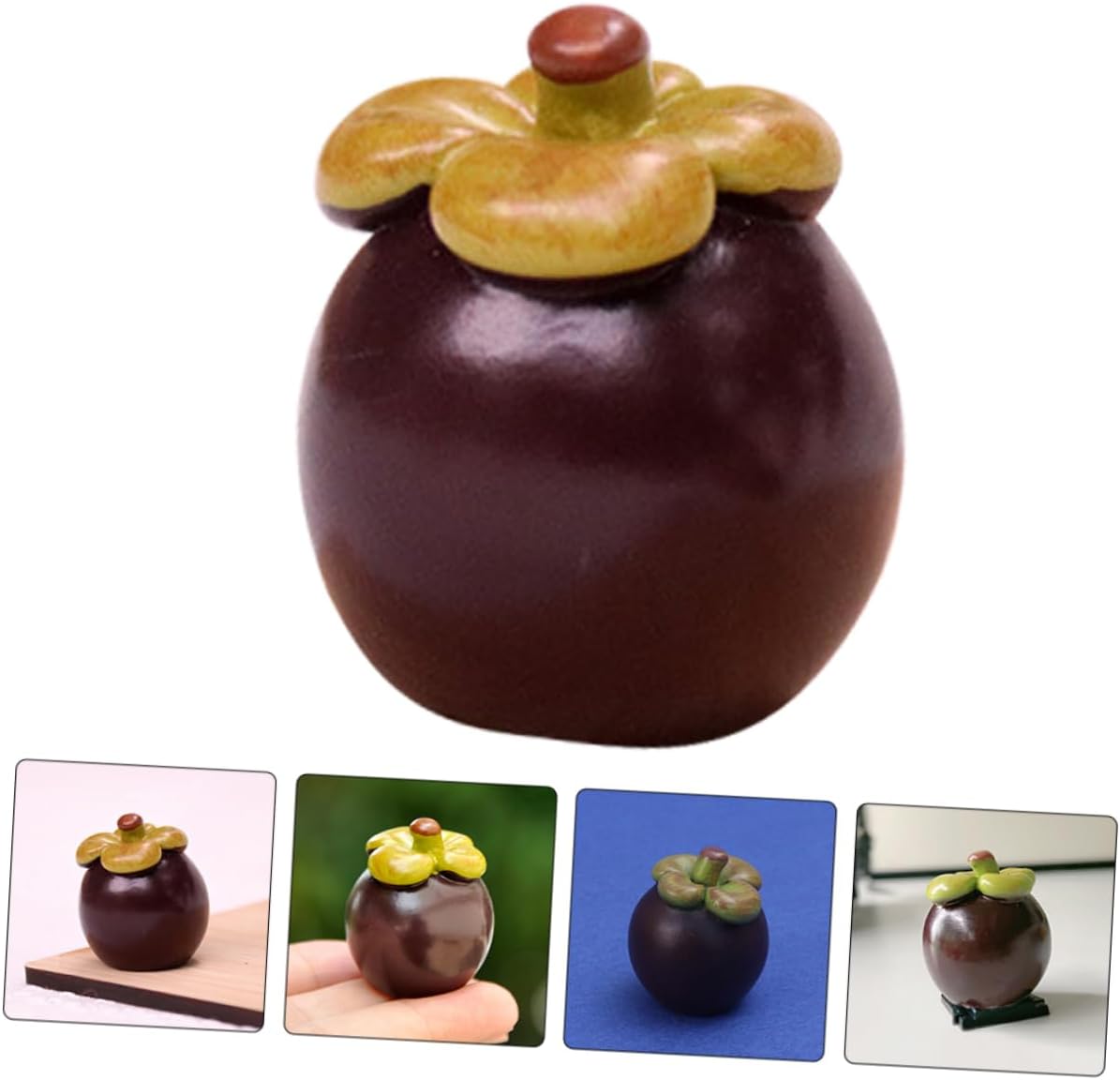 Garneck 8pcs Miniature Fake Mangosteens Artificial Fruit Decor Props