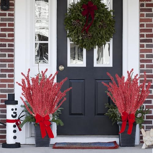 10 PCS Artificial Red Berry Stems for Holiday Decor