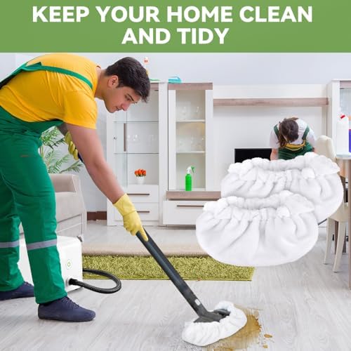 Large Microfiber Bonnet Steam Mop Pads for Dupray Steam Cleaners 6 Pack