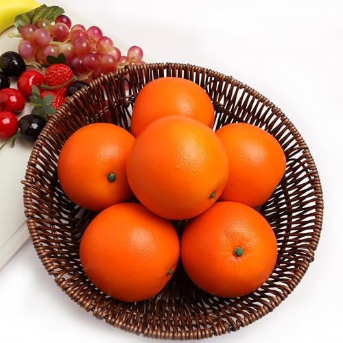 Caihao 6PCS Simulation Plastic Oranges Decorative Fruit Bowls
