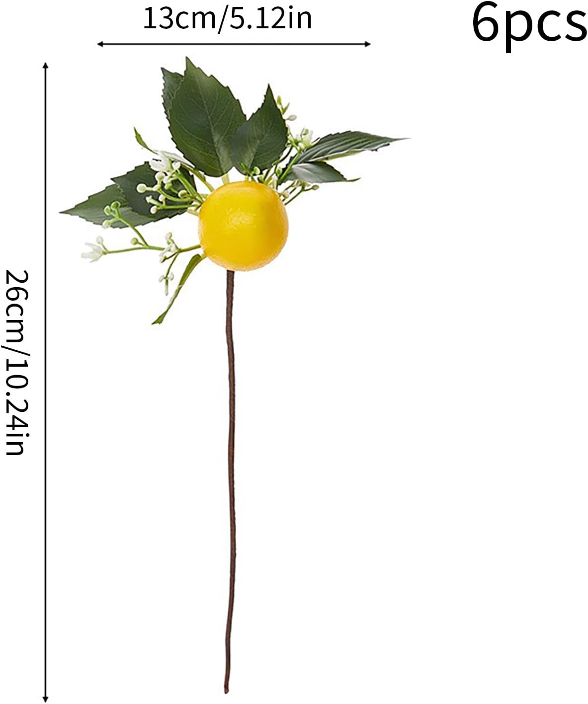 6 Pcs Artificial Lemon Branches for Party Decor