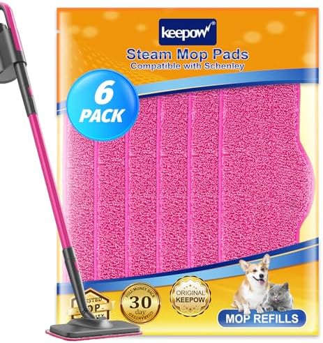 KEEPOW Microfiber Steam Mop Pads 6 Pack Compatible with Schenley
