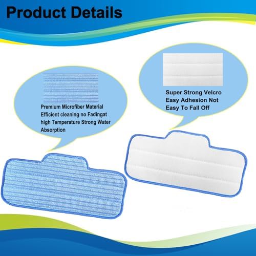 10 Pack Replacement Steam Mop Pads for Dupray Neat Steam Cleaner