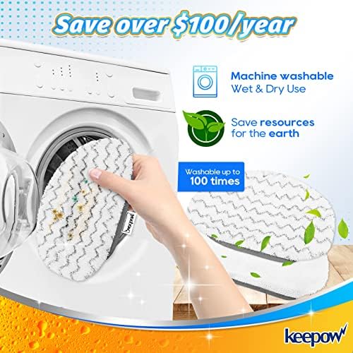 KEEPOW Steam Mop Replacement Pads 2 Pack