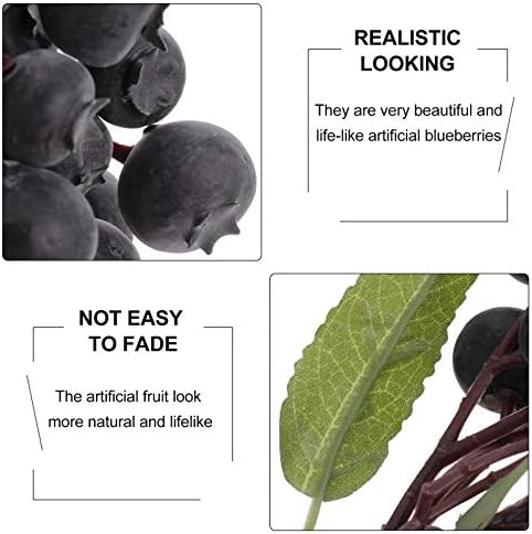 Cabilock Artificial Blueberry Cluster 50 Pcs