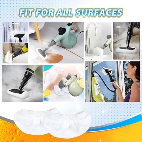 8-Pack White Steam Mop Mats for Universal Steam Cleaners