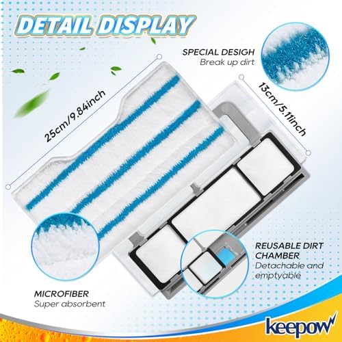 KEEPOW Reusable Mop Pads for Shark Vac Mop