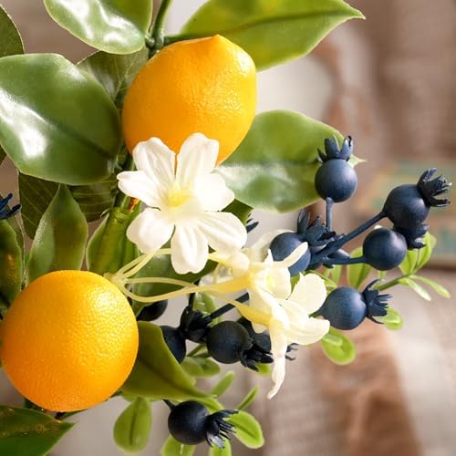 Valery Madelyn 4 Pack Artificial Lemon Branches Decorations 12 Inch