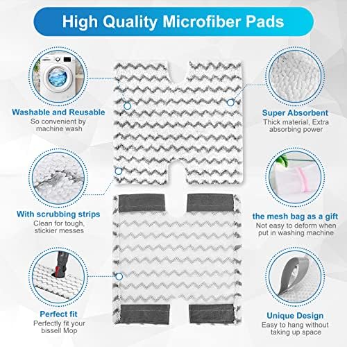 KEEPOW Steam Mop Pads for Shark Geniuses 3 Pack Replacement