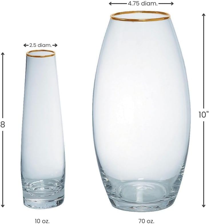 Sand Ceremony Cylinder Set with Gold Trim - 3 Pieces 1