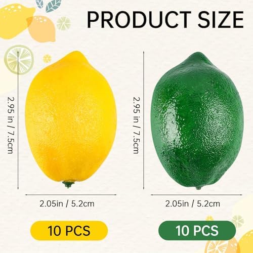 Toopify 20pcs Artificial Lemons and Limes for Home Decoration