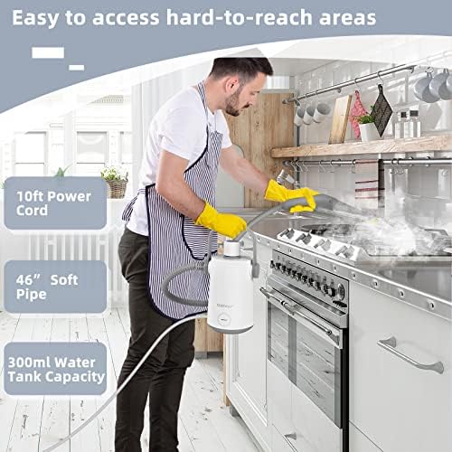 COSTWAY Handheld Steam Cleaner with 10 Piece Accessories Grey