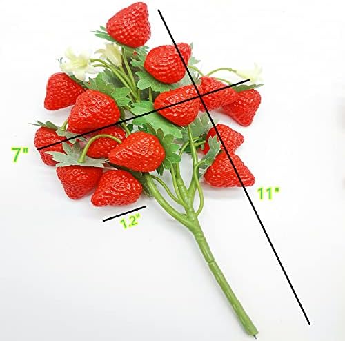 117 Inch Artificial Strawberries Decor 2 Bunches
