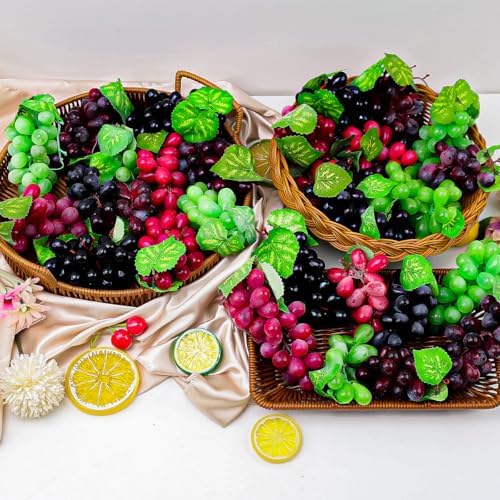 8 Bunches Purple Faux Grapes - Greek Party Decor