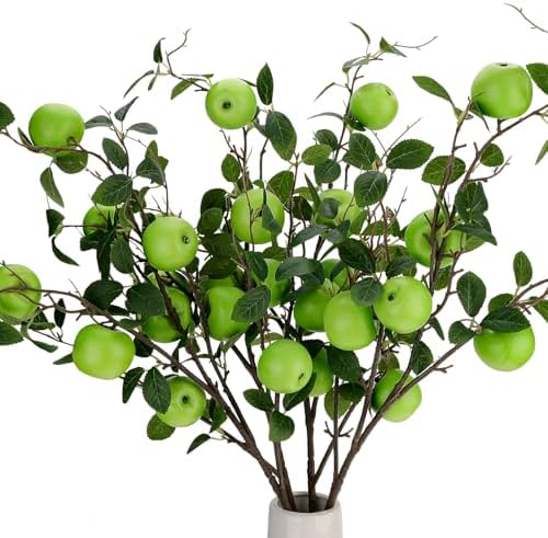 Gresorth Artificial Apple Branches 3pcs Decor Display