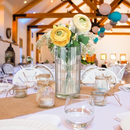 6 Pcs Plastic Cylinder Vases for Centerpieces and Decor