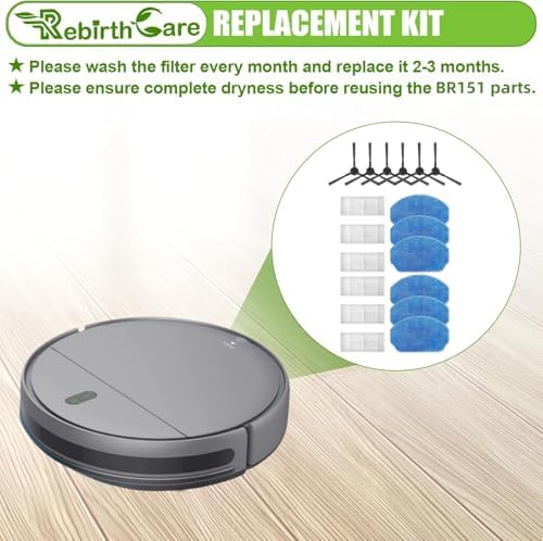 Rebirthcare Replacement Parts for BR151 Robot Vacuum and Mop Combo