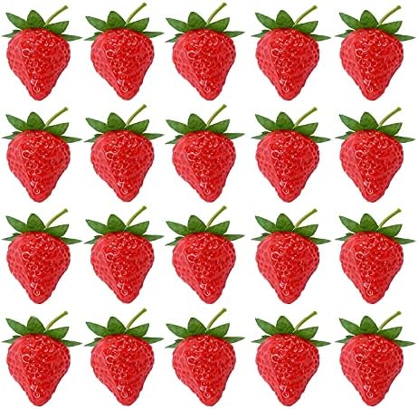 RONRONS 20 Pieces Artificial Strawberry Photography Prop Decor