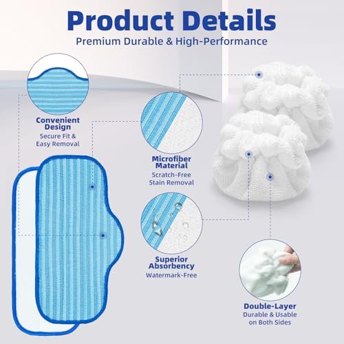 LOVECO Steam Cleaner Pads 9-Pack Reusable for Dupray Neat