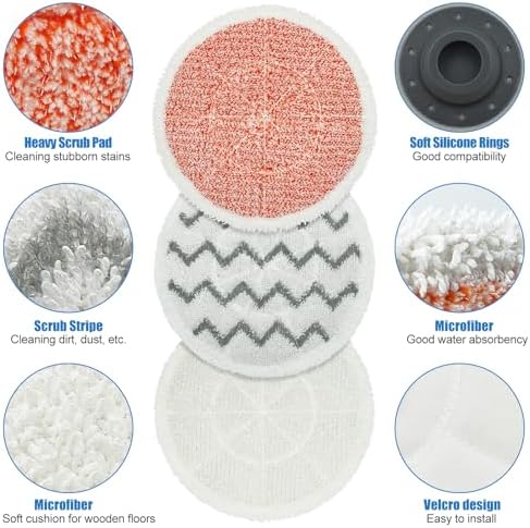 6 Pack Rotating Mop Pads for Bissell 3897A SmartSteam Scrubbing Mop