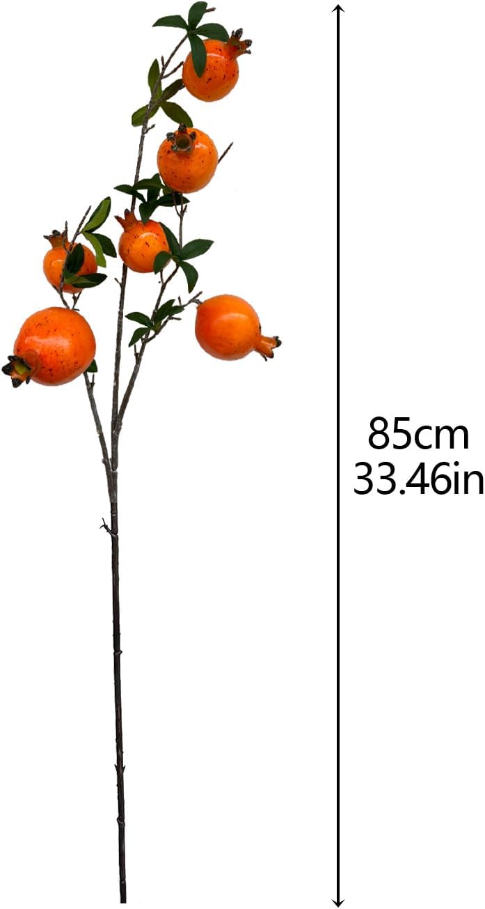 4PCS 335 Inch Artificial Pomegranate Branches with Leaves