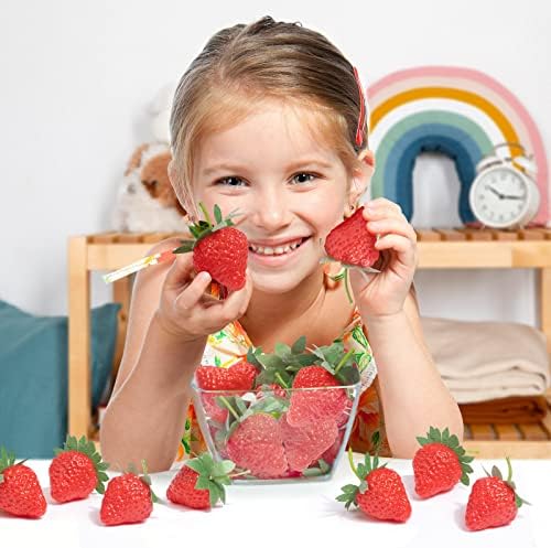 VIDELLY Artificial Strawberries for Decor and Party Use