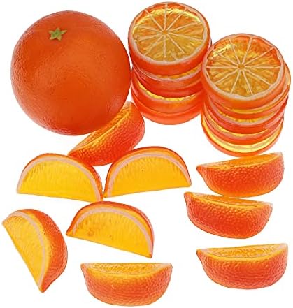 Woration 19 Pcs Artificial Orange Slices Decor Set