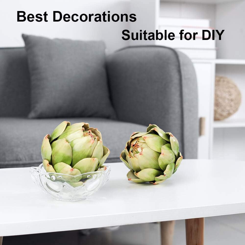 GiftYou 3-Pack Large Green Faux Artichokes