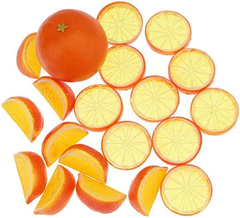 Woration 19 Pcs Artificial Orange Slices Decor Set