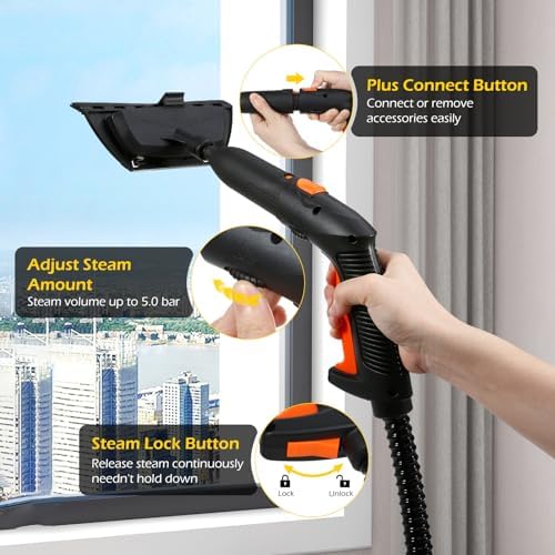 Dyna-Living 1800W Steam Cleaner for Home and Car
