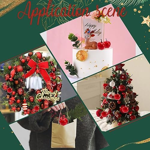 PH PandaHall 20pcs Mini Red Apples Artificial Fruit Decor