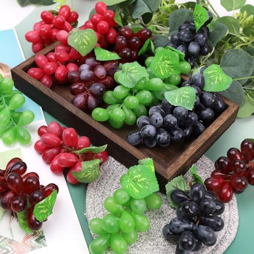 Folmywy Realistic Artificial Grapes Bunches 16 Pack