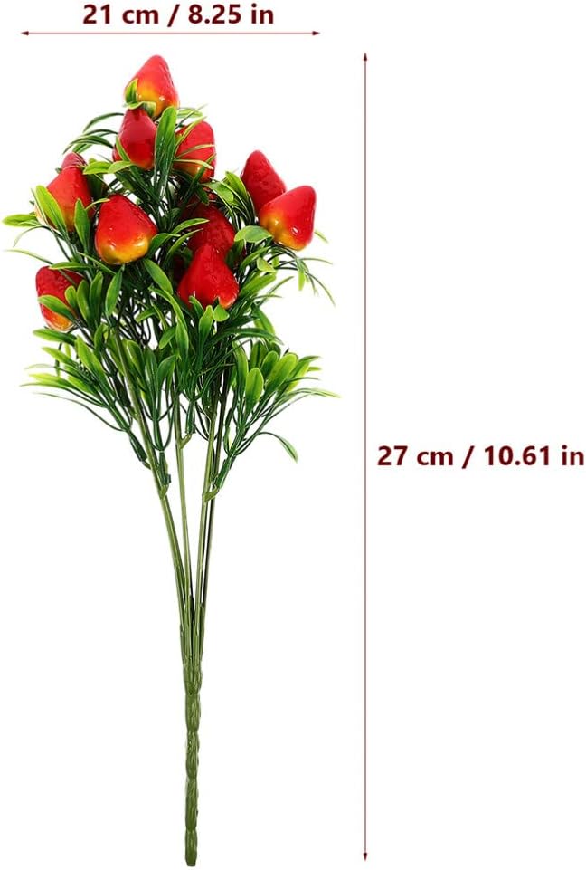 3pcs Artificial Strawberry Branch for Home Wedding Decor