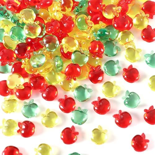 60pcs Mini Apples Acrylic Vase Fillers Back To School Decor
