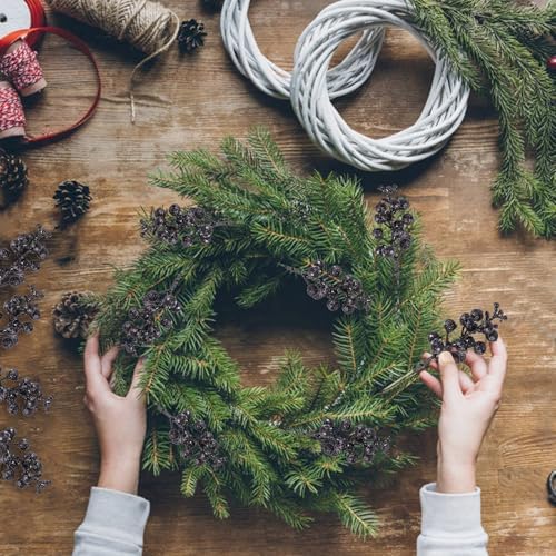 DIYASY Black Glitter Berry Stems 20Pcs Christmas Decor
