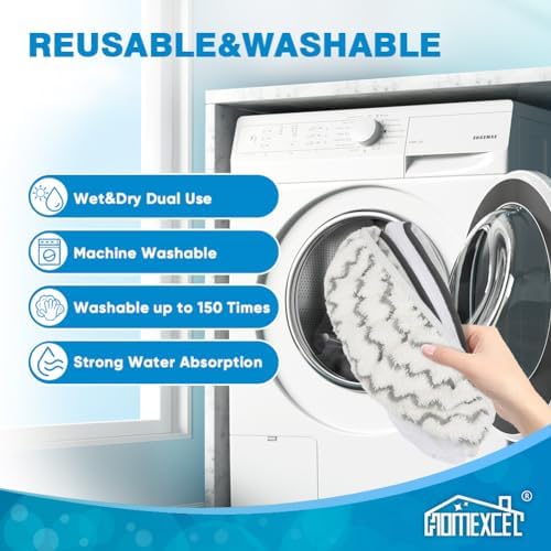 HOMEXCEL Steam Mop Replacement Pads 8 Pack